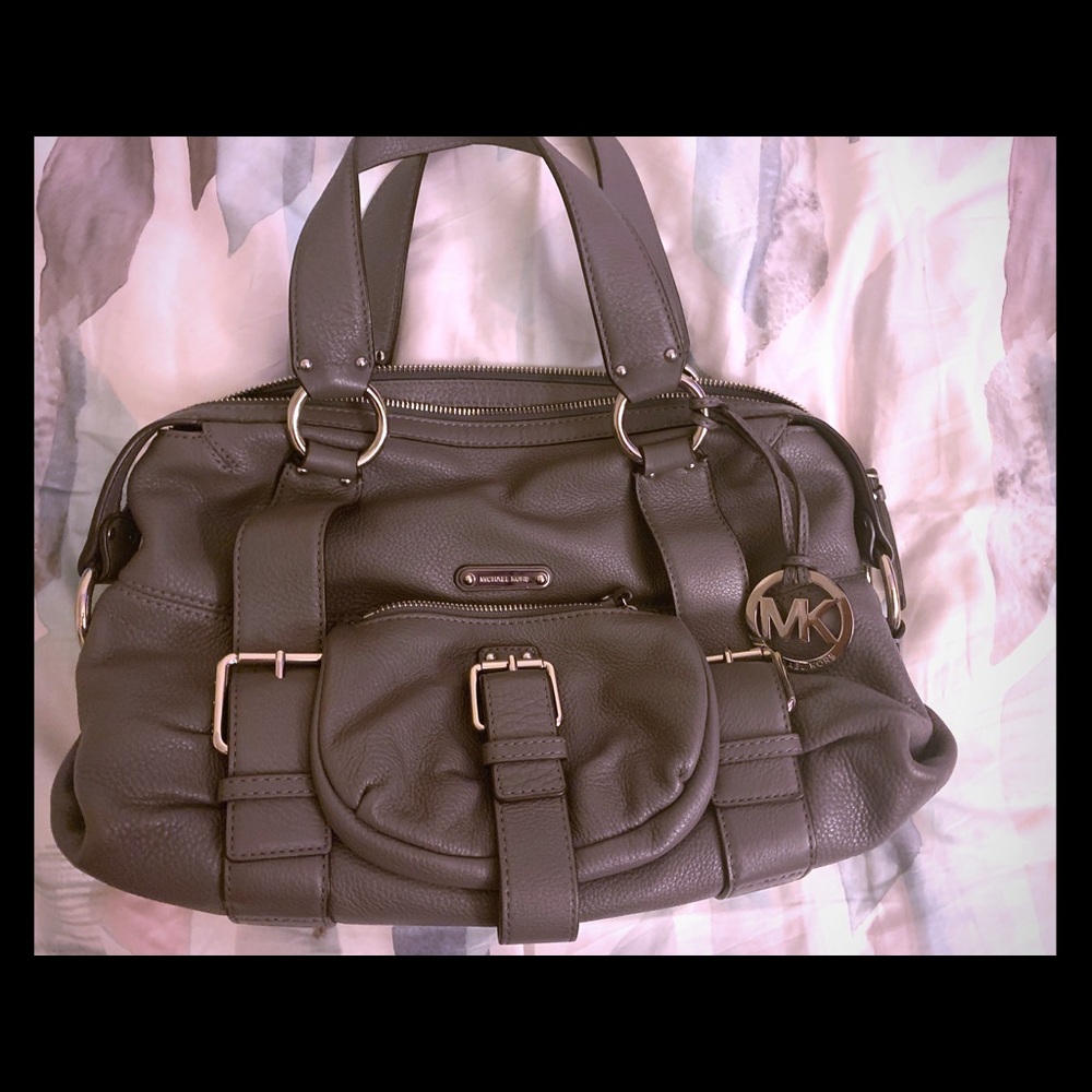 Michael Kors Gray with silver zippers satchel